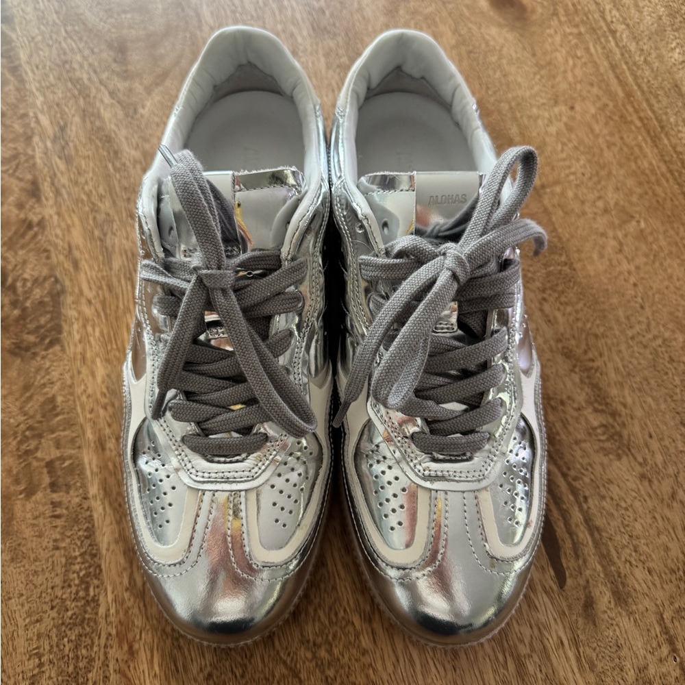 New ALOHAS Stylish Silver Women's Sneakers